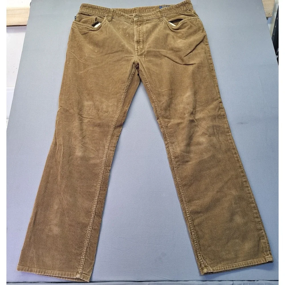 Polo Ralph Lauren Mens‎ 40x32 Brown Corduroy Stretch Straight Fit Pants 1021